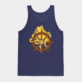 Yellow Ocopus and Ship Wheel Tank Top